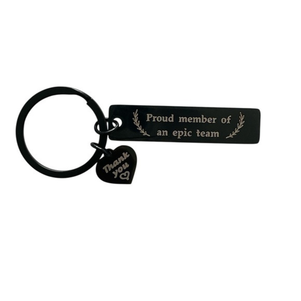 Black Keychain with Heart Charm